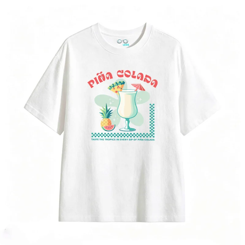 Remera Algodón Estampado Piña Colada Diseño Verano Casual