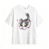 Remera Algodón Estampado Pixel Art Gato Estilo Y2K Casual