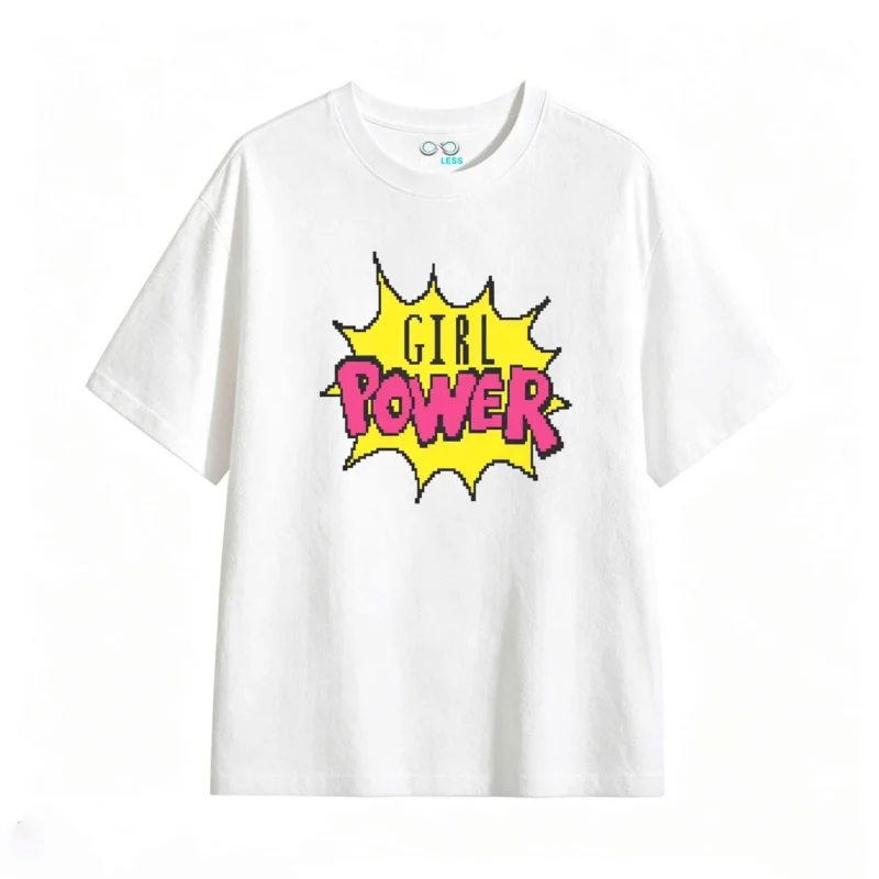 Remera Algodón Estampado Girl Power Diseño Pop Art Casual