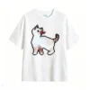 Remera Algodón Estampado Gato Flores Premium Casual Trendy