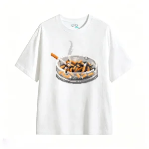 主图_2 Remera Algodón Estampado Pixel Art Diseño Cenicero Urbano