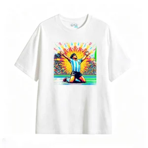 主图_2 Remera Maradona Argentina Algodón Estampado Pixel Art Premium
