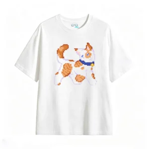 主图_2 Remera Algodón Pixel Art Fox Diseño Gaming Oversize Premium