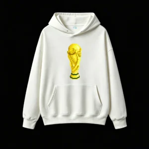 Buzo con Capucha Algodón Copa Mundial Pixel Art Diseño Futbol Premium