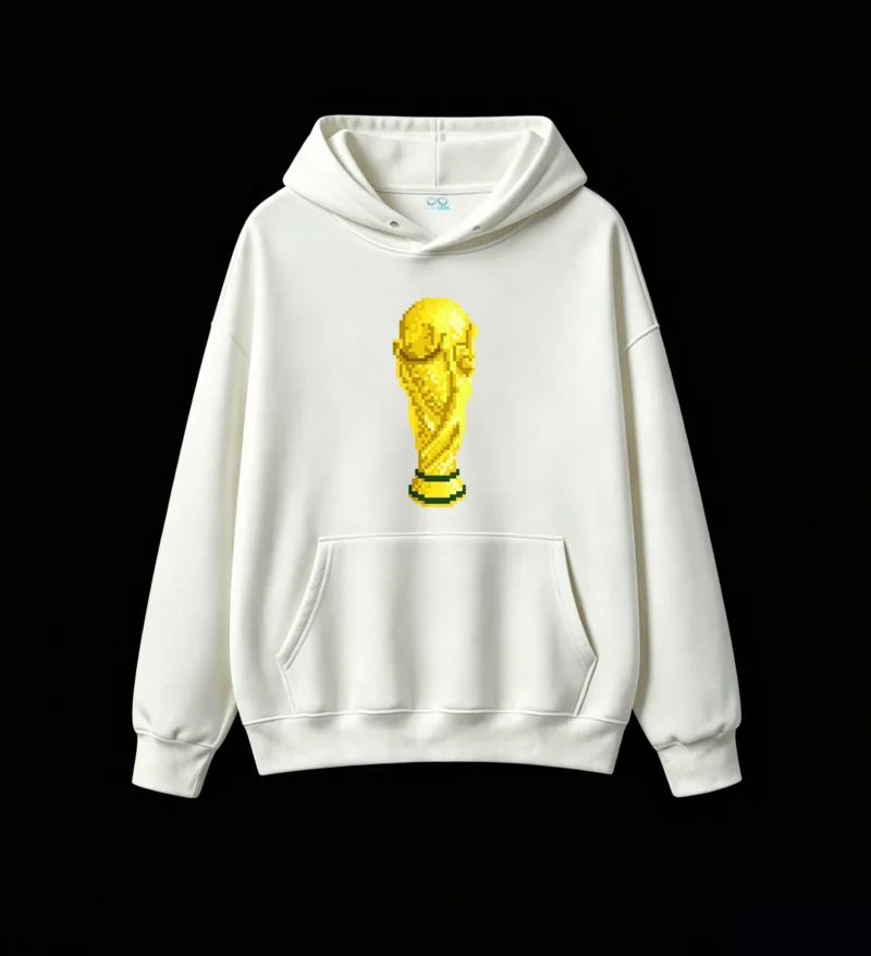 主图_2 Buzo con Capucha Algodón Copa Mundial Pixel Art Diseño Futbol Premium