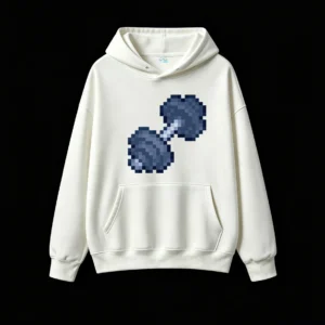 主图_2 Buzo con Capucha Pixel Art Fitness Estampado Gamer Entrenamiento Gym