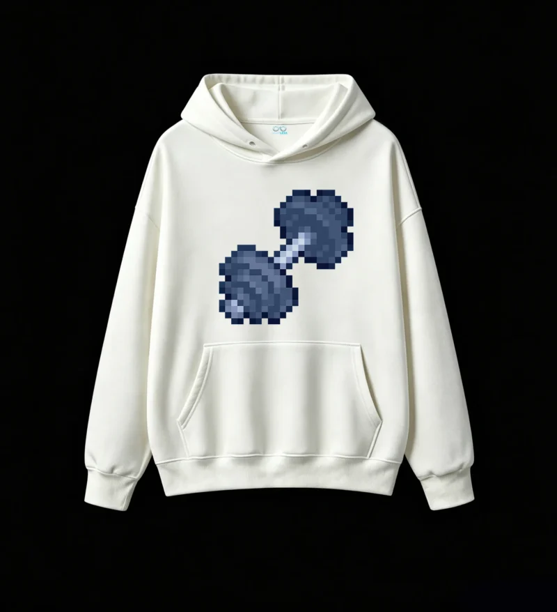 Buzo con Capucha Pixel Art Fitness Estampado Gamer Entrenamiento Gym