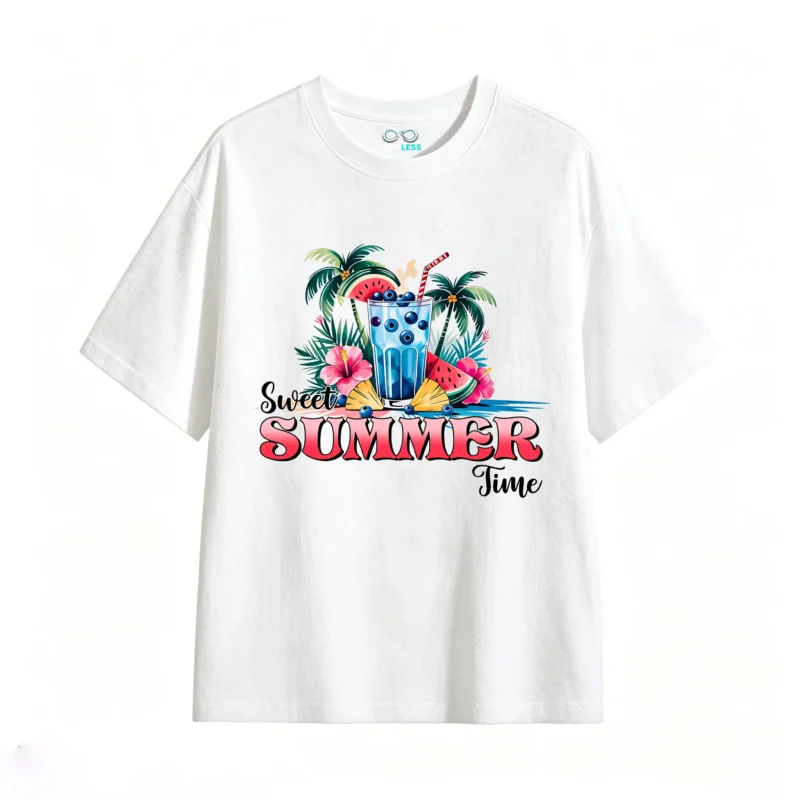 主图_2 Remera Algodón Estampado Summer Tropical Playa Calidad Premium