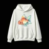 主图_2 Buzo con Capucha Algodón Estampado Pez Pixel Art Diseño Retro Casual