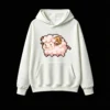 主图_2 Buzo con Capucha Algodón Estampado Oveja Pixel Art Diseño Kawaii Premium