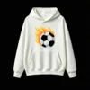 主图_2 Buzo con Capucha Algodón Estampado Pixel Art Fuego Urbano Premium