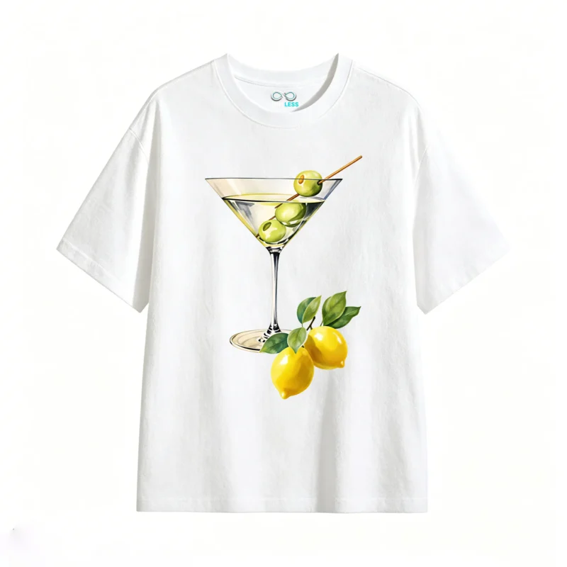 Remera Algodón Estampado Martini Limón Premium Trendy