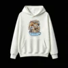 主图_2 Buzo con Capucha Algodón Estampado Gatos Pixel Art Diseño Kawaii