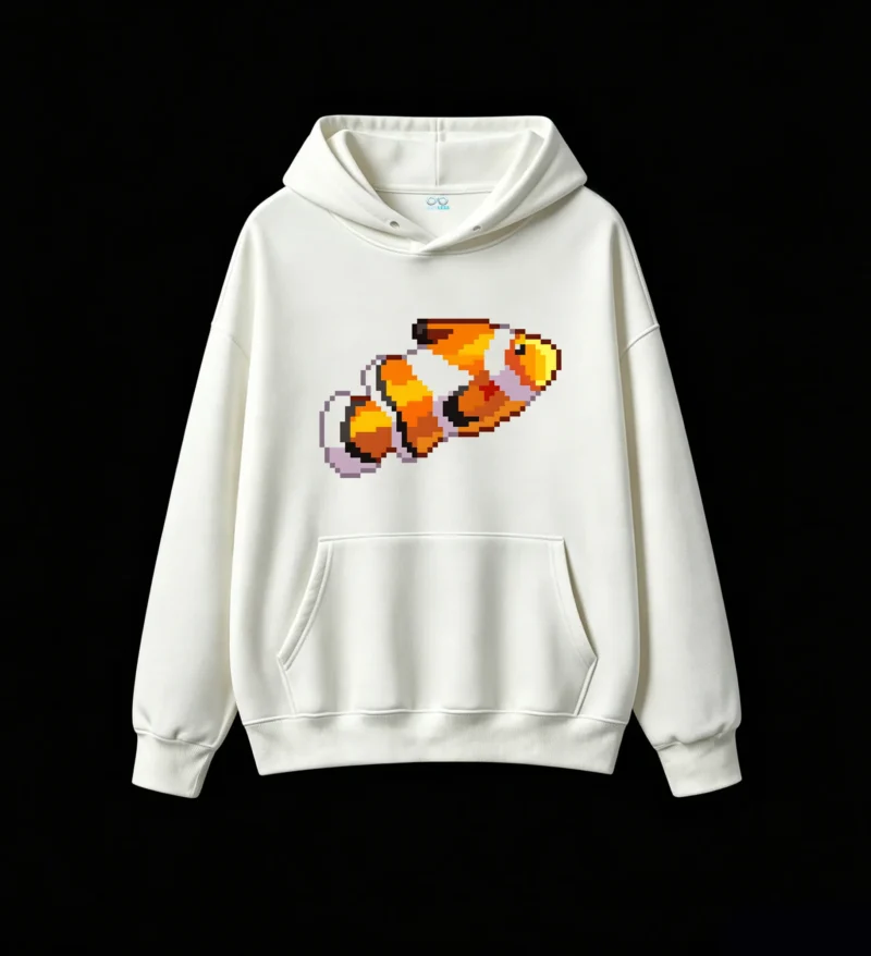 Buzo con Capucha Algodón Estampado Pixel Art Diseño Retro Gamer Premium