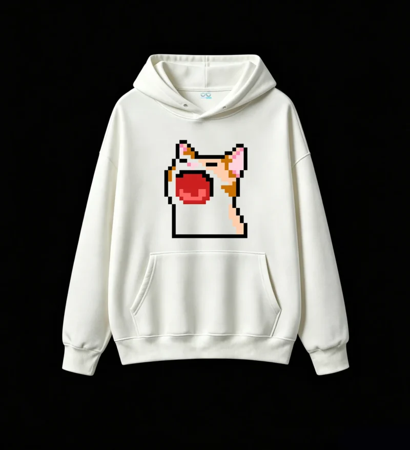 Buzo con Capucha Algodón Pixel Art Estampado Retro Gaming Calidad Premium