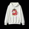 主图_2 Buzo con Capucha Algodón Estampado Gato Frutilla Pixel Art Kawaii