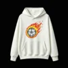 主图_2 Buzo con Capucha Algodón Estampa Pelota Pixel Art Diseño Fuego Gamer