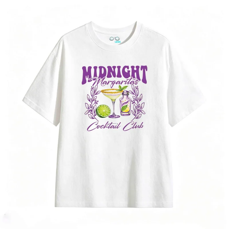 Remera Algodón Estampada Midnight Margaritas Diseño Cocktail
