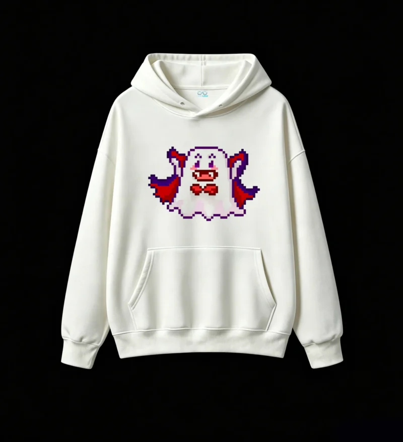 主图_2 Buzo con Capucha Algodón Estampado Pixel Art Diseño Gamer Urbano Top