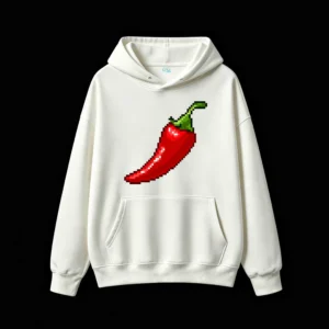 主图_2 Buzo con Capucha Algodón Estampado Pixel Art Ají Spicy Premium