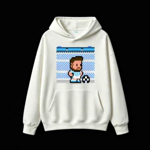主图_2 Buzo con Capucha Algodón Pixel Art Futbol Argentina Estampado Premium