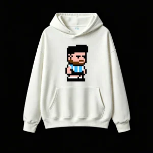 主图_2 Buzo con Capucha Algodón Messi Pixel Art Selección Argentina Premium