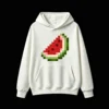 主图_2 Buzo con Capucha Algodón Estampado Sandía Pixel Art Casual Verano