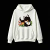 主图_2 Buzo con Capucha Algodón Estampado Gato Pixel Art Kawaii Urbano