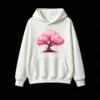 Buzo con Capucha Algodón Estampado Pixel Art Cerezo Japonés Casual