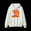 主图_2 Buzo con Capucha Algodón Estampado Dragón Fuego Pixel Art Oversize