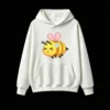 主图_2 Buzo con Capucha Algodón Estampado Abeja Pixel Art Diseño Kawaii