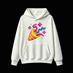 主图_2 Buzo con Capucha Algodón Estampado Pixel Art Fiesta Diseño Urbano Top