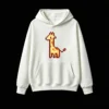 主图_2 Buzo con Capucha Algodón Estampado Jirafa Pixel Art Casual Premium