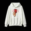 Buzo con Capucha Algodón Estampado Pixel Art Tarjeta Roja Casual Trend
