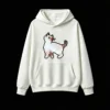 主图_2 Buzo con Capucha Algodón Estampado Gato Flores Premium Casual Trendy
