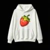 主图_2 Buzo con Capucha Algodón Estampado Frutilla Pixel Art Diseño Gamer