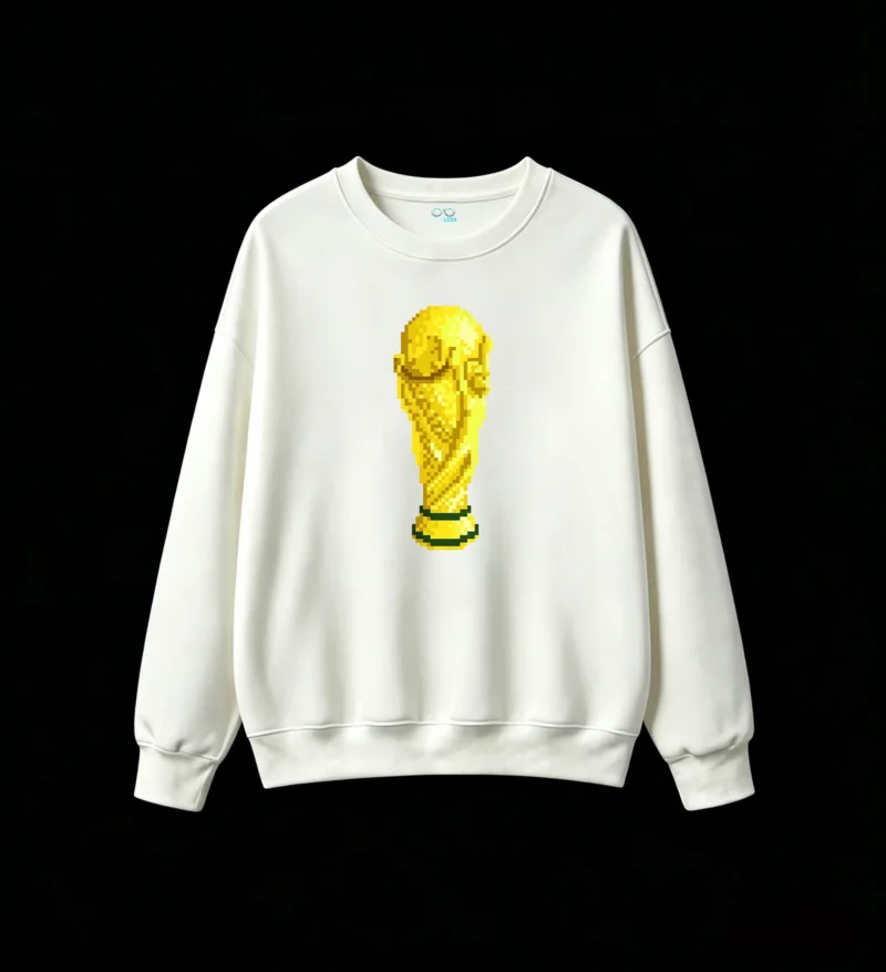 Buzo cuello redondo Algodón Copa Mundial Pixel Art Diseño Futbol Premium