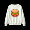 Buzo cuello redondo Algodón Estampado Hamburguesa Pixel Art Gamer Casual
