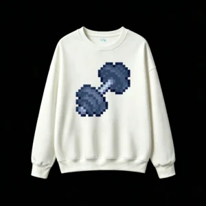 Buzo cuello redondo Pixel-220 Estampado Pesas Entrenamiento Gamer Algodón