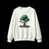 Buzo cuello redondo Algodón Árbol Pixel Art Estampado Premium Casual