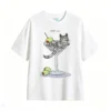 Remera Algodón Estampado Gato Martini Diseño Original Full