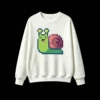 Buzo cuello redondo Algodón Estampado Pixel Art Caracol Kawaii Casual