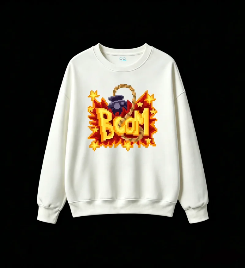 Buzo cuello redondo Algodón Estampado Pixel Art Diseño Boom Urbano Premium