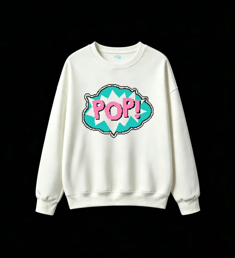 Buzo cuello redondo Algodón Estampado Pop Art Diseño Retro Casual Calidad