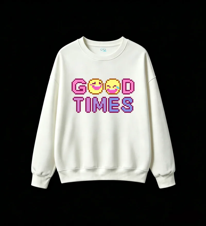 Buzo cuello redondo Algodón Estampado Good Times Pixel Art Urbano Casual