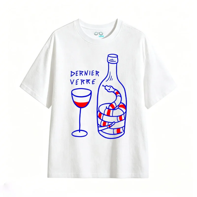 Remera Algodón Dernier Verre Estampado Serpiente Vintage