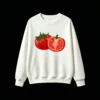 Buzo cuello redondo Algodón Estampado Pixel Art Tomate Casual Verano