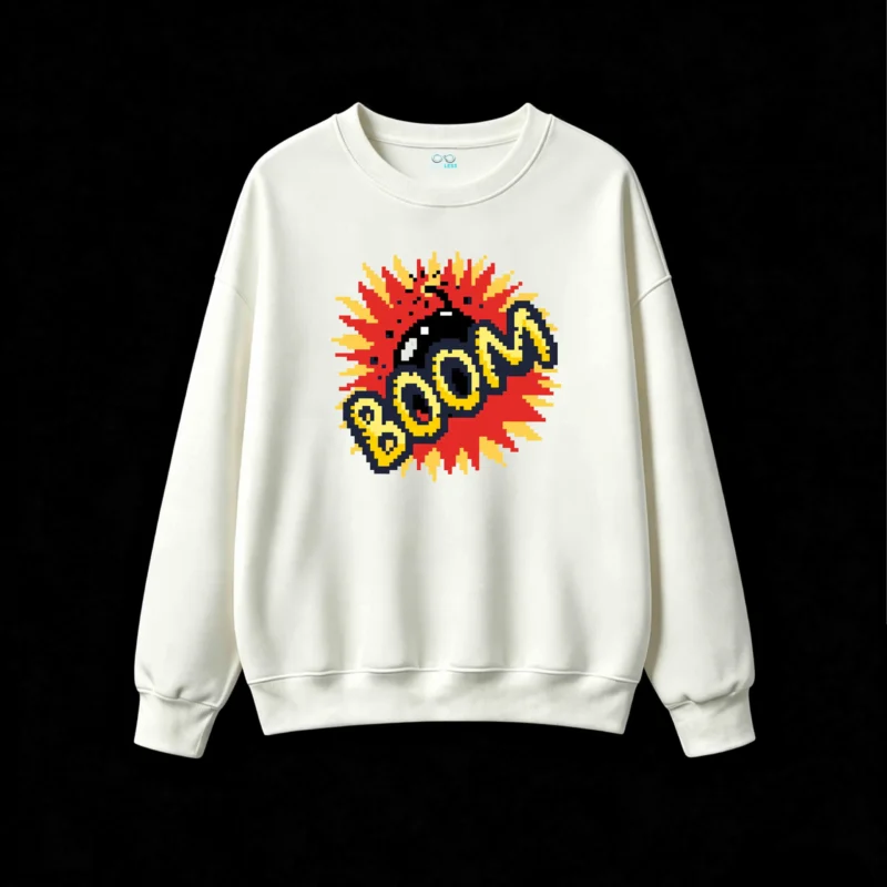 Buzo cuello redondo Algodón Estampado Boom Comic Retro Casual Urbana