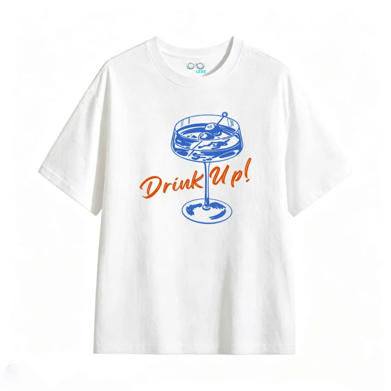 Remera Algodón Estampado Martini Drink Up Fiesta Cóctel Premium
