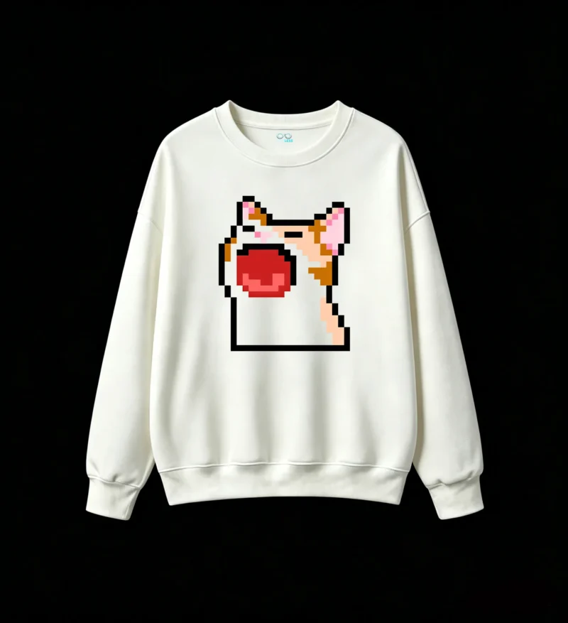 Buzo cuello redondo Algodón Estampado Pixel Art Diseño Retro Gamer Cool